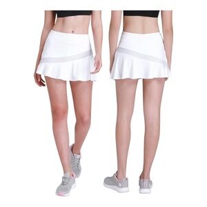 Camel Crown White Athletic Tennis‎ Skort Mesh Flounce Hem Women Size Small NWT